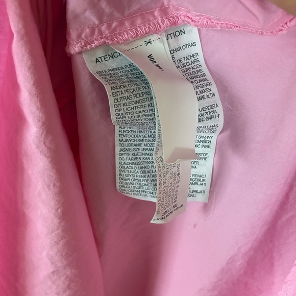 Zara Pink Poplin Dress Ruffle Mini Ballet Soft Girl Romantic Coquette Size XS - Picture 10 of 10